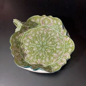 Moriage Nippon Porcelain Ornate Handpainted Bowl Handle Passion Flower Vintage